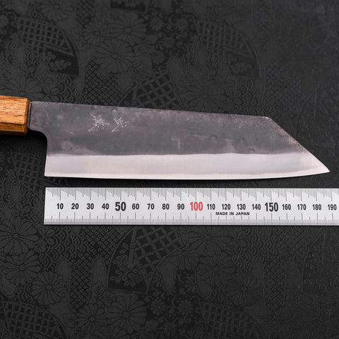 Bunka Blue Steel #1 Kurouchi Büffelhorn und Ebenholz Griff 180mm-[Musashi]-[Japan-Küchenmesser]