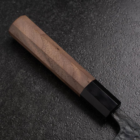 Bunka Blue Steel #1 Kurouchi Tsuchime Buffalo Walnut Handle 165mm (6.5”)-[Musashi]-[Japan-Küchenmesser]