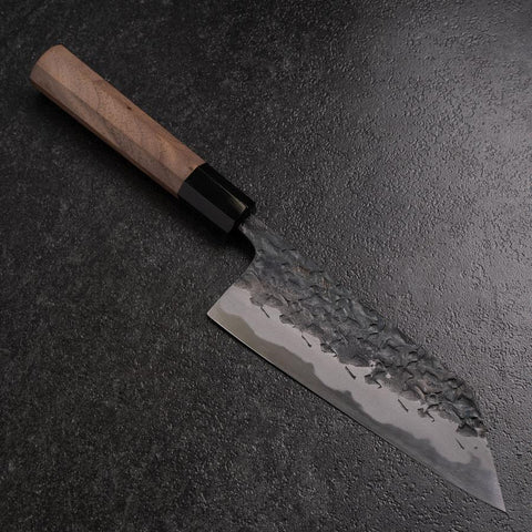 Bunka Blue Steel #1 Kurouchi Tsuchime Buffalo Walnut Handle 165mm (6.5”)-[Musashi]-[Japan-Küchenmesser]