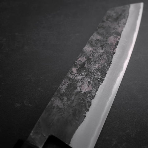 Bunka Blue Steel #2 Edelstahlummantelung Kurouchi Walnuss Griff 165mm-[Musashi]-[Japan-Küchenmesser]