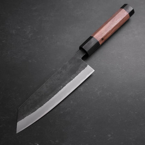 Bunka Blue Steel #2 Edelstahlummantelung Kurouchi Walnussholz Griff 165mm-[Musashi]-[Japan-Küchenmesser]