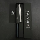 Bunka Blue Steel #2 Kurouchi Büffelhorn und Ebenholz Griff 170mm-[Musashi]-[Japan-Küchenmesser]