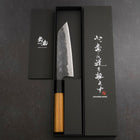 Bunka Blue Steel #2 Kurouchi Büffelhorn und Teakholz Griff 165mm-[Musashi]-[Japan-Küchenmesser]