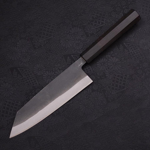 Bunka Blue Steel #2 Kurouchi Chokin "Samurai Im Neumond" Büffelhorn und Ebenholz Griff 175mm-[Musashi]-[Japan-Küchenmesser]