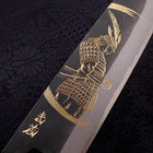 Bunka Blue Steel #2 Kurouchi Chokin "Samurai Im Neumond" Büffelhorn und Ebenholz Griff 175mm-[Musashi]-[Japan-Küchenmesser]