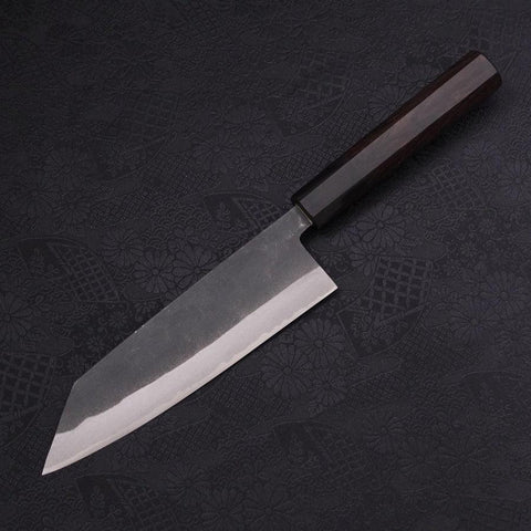 Bunka Blue Steel #2 Kurouchi Chokin "Samurai Im Vollmond" Büffelhorn und Ebenholz Griff 175mm-[Musashi]-[Japan-Küchenmesser]
