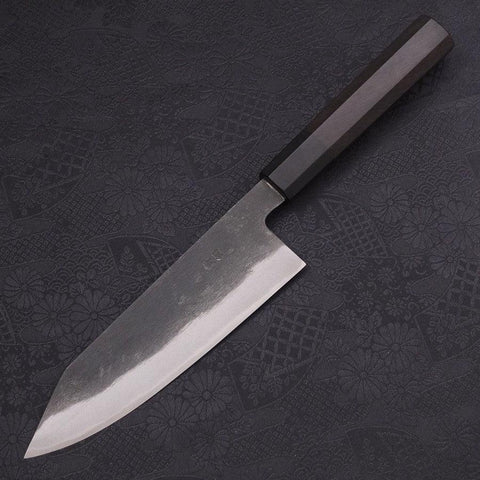 Bunka Blue Steel #2 Kurouchi Chokin "Tiger Im Bambus" Büffelhorn und Ebenholz Griff 175mm-[Musashi]-[Japan-Küchenmesser]