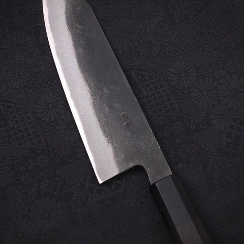 Bunka Blue Steel #2 Kurouchi Chokin "Tiger Im Bambus" Büffelhorn und Ebenholz Griff 175mm-[Musashi]-[Japan-Küchenmesser]