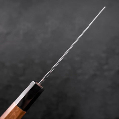 Bunka Blue Steel #2 Kurouchi Damast Büffelhorn und Teakholz Griff 165mm-[Musashi]-[Japan-Küchenmesser]