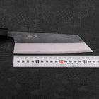 Bunka Blue Steel #2 Kurouchi Damast Büffelhorn und Teakholz Griff 165mm-[Musashi]-[Japan-Küchenmesser]