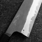 Bunka Blue Super Kurouchi Damast Büffelhorn und Walnussholz Griff 165mm-[Musashi]-[Japan-Küchenmesser]