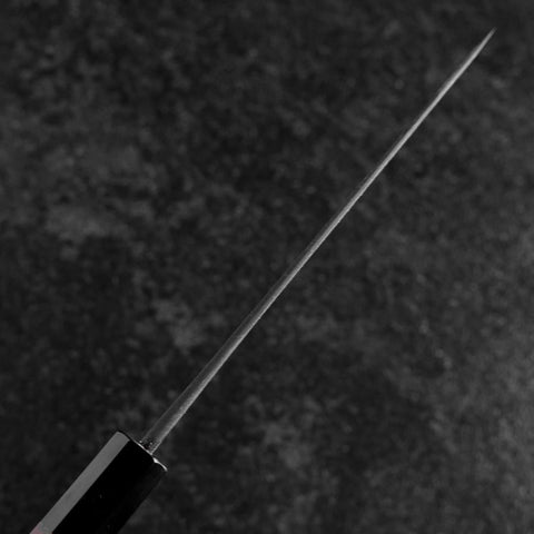 Bunka Blue Super Kurouchi Damast Büffelhorn und Walnussholz Griff 165mm-[Musashi]-[Japan-Küchenmesser]