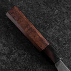 Bunka Blue Super Kurouchi Damast Büffelhorn und Walnussholz Griff 165mm-[Musashi]-[Japan-Küchenmesser]