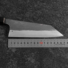 Bunka Blue Super Kurouchi Damast Büffelhorn und Walnussholz Griff 165mm-[Musashi]-[Japan-Küchenmesser]