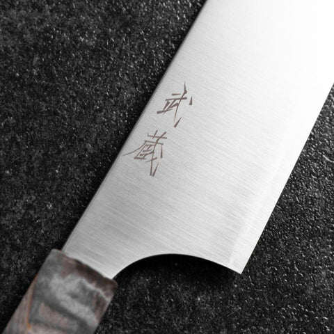 Bunka Blue Super Poliert Ahornholz Griff 180mm-[Musashi]-[Japan-Küchenmesser]