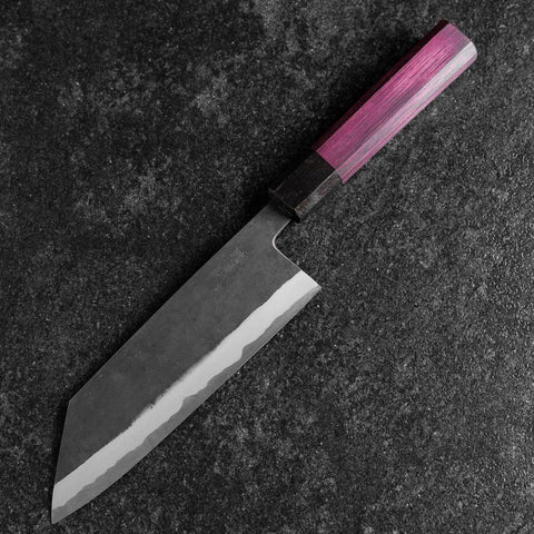 Bunka Edelstahlummantelung Blue Steel #2 Kurouchi Lila Urushi Griff 170mm-[Musashi]-[Japan-Küchenmesser]