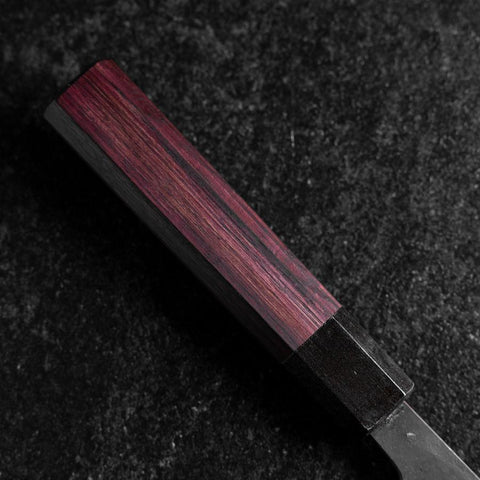 Bunka Edelstahlummantelung Blue Steel #2 Kurouchi Lila Urushi Griff 170mm-[Musashi]-[Japan-Küchenmesser]