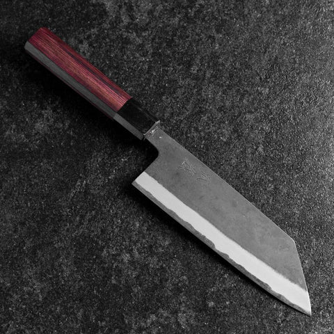 Bunka Edelstahlummantelung Blue Steel #2 Kurouchi Lila Urushi Griff 170mm-[Musashi]-[Japan-Küchenmesser]