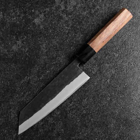 Bunka Edelstahlummantelung Blue Steel #2 Kurouchi Walnussholz Griff 165mm-[Musashi]-[Japan-Küchenmesser]