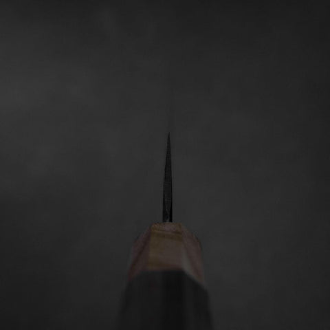 Bunka Edelstahlummantelung Blue Steel #2 Kurouchi Walnussholz-Zelkove Griff 180mm-[Musashi]-[Japan-Küchenmesser]