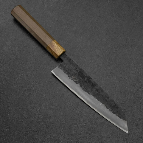 Bunka Edelstahlummantelung Blue Steel #2 Kurouchi Walnussholz-Zelkove Griff 180mm-[Musashi]-[Japan-Küchenmesser]