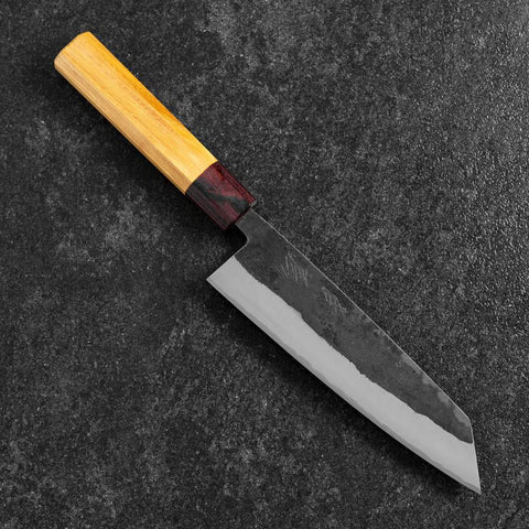 Bunka Edelstahlummantelung Blue Steel #2 Kurouchi Zelkove Griff 180mm-[Musashi]-[Japan-Küchenmesser]