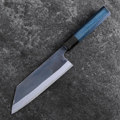 Bunka Edelstahlummantelung Blue Super Kurouchi Blauer Urushi Griff 170mm-[Musashi]-[Japan-Küchenmesser]
