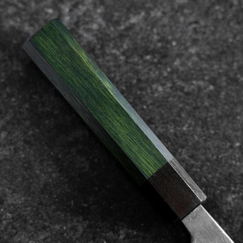 Bunka Edelstahlummantelung Blue Super Kurouchi Grüner Urushi Griff 170mm-[Musashi]-[Japan-Küchenmesser]