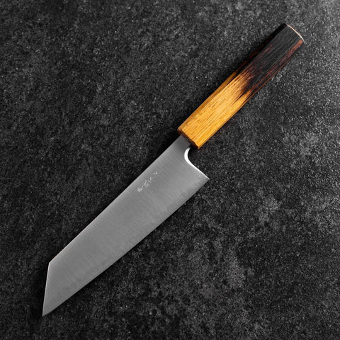 Bunka Edelstahlummantelung Blue Super Poliert Yaki Urushi Griff 175mm-[Musashi]-[Japan-Küchenmesser]