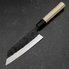 Bunka Edelstahlummantelung White Steel #2 Kurouchi Büffelhorn und Magnolienholz Griff 170mm-[Musashi]-[Japan-Küchenmesser]