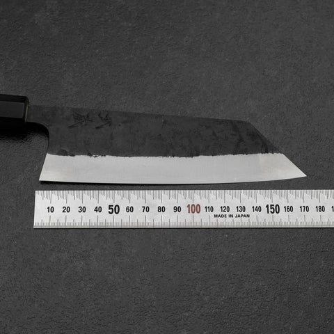 Bunka Edelstahlummantelung White Steel #2 Kurouchi Büffelhorn und Magnolienholz Griff 170mm-[Musashi]-[Japan-Küchenmesser]