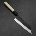 Bunka Edelstahlummantelung White Steel #2 Kurouchi Büffelhorn und Magnolienholz Griff 170mm-[Musashi]-[Japan-Küchenmesser]