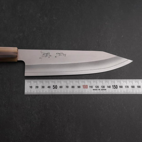 Bunka HAP-40 Poliert Doppelter Büffelhorn-Kappe und Magnolienholz Griff 165mm-[Musashi]-[Japan-Küchenmesser]