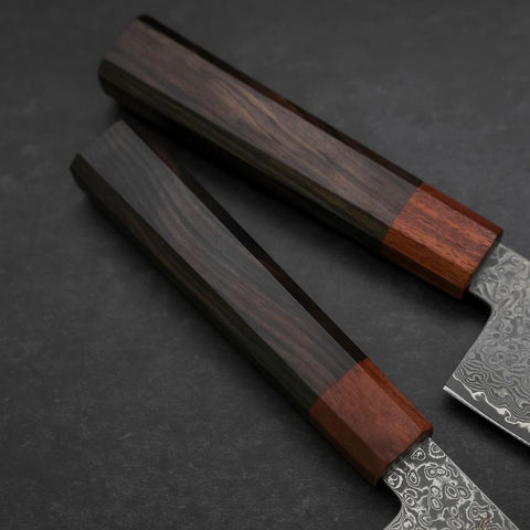 Bunka & Kiritsuke Petty VG-10 Damascus Shitan Ebony Sakura Set