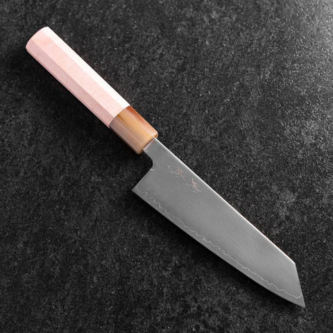Bunka SLD Kagami Hell-Rosa Büffelhorn und Walnussholz Griff 170mm-[Musashi]-[Japan-Küchenmesser]