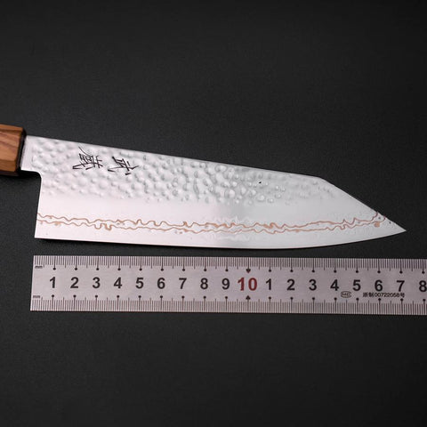Bunka SLD Nickel Tsuchime Kolorierter Damast Olivenholz Griff 170mm Limited Edition-[Musashi]-[Japan-Küchenmesser]