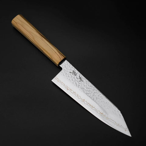 Bunka SLD Nickel Tsuchime Kolorierter Damast Olivenholz Griff 170mm Limited Edition-[Musashi]-[Japan-Küchenmesser]