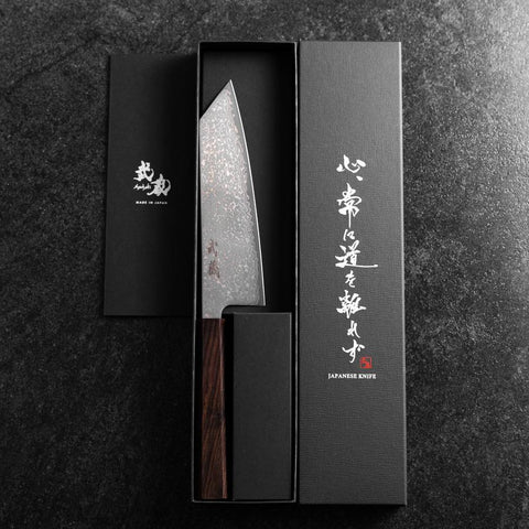 Bunka SLD Schwarzer Damast Ebenholz Griff 175mm-[Musashi]-[Japan-Küchenmesser]