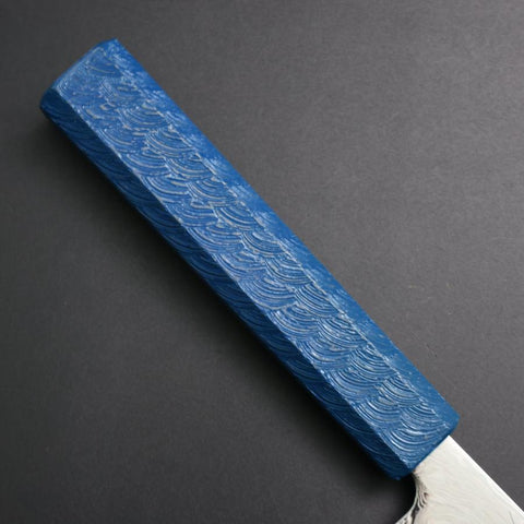 Bunka SLD Wellen Nickel Damast Blauer Urushi Griff 170mm-[Musashi]-[Japan-Küchenmesser]