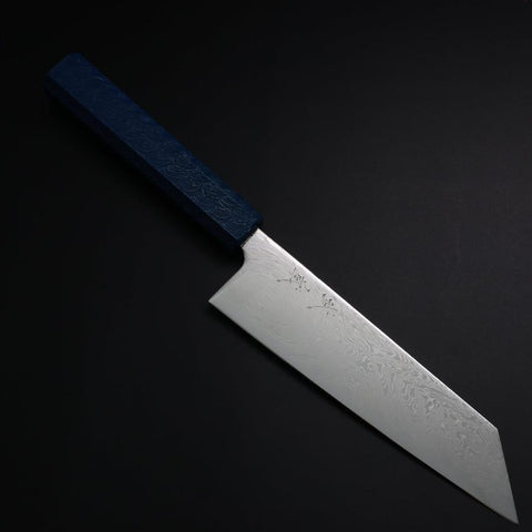 Bunka SLD Wellen Nickel Damast Blauer Urushi Griff 170mm-[Musashi]-[Japan-Küchenmesser]