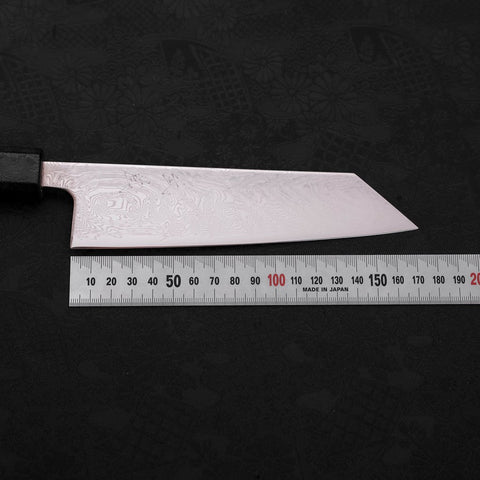 Bunka SLD Wellen Nickel Damast Schwarzer Ishime Griff 170mm-[Musashi]-[Japan-Küchenmesser]