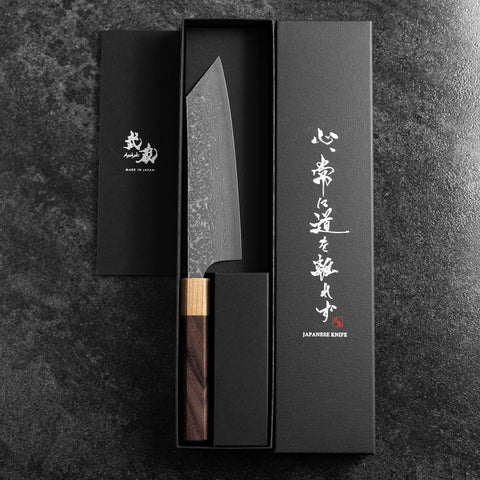 Bunka SPG-Strix Damascus Shitan Handle 170mm (6.7”)-[Musashi]-[Japanese-Kitchen-Knives]