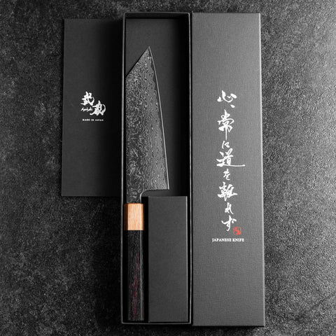 Bunka SPG-Strix Damast Rosenholz Griff 165mm-[Musashi]-[Japan-Küchenmesser]