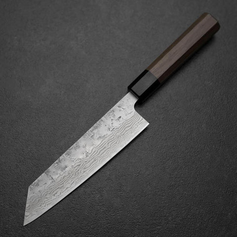 Bunka Schwedenstahl Nashiji Washi Damast Walnuss-und Rosenholz Griff 170mm-[Musashi]-[Japan-Küchenmesser]