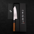 Bunka Silver Steel #3 Damast Büffelhorn und Teakholz Griff 180mm-[Musashi]-[Japan-Küchenmesser]