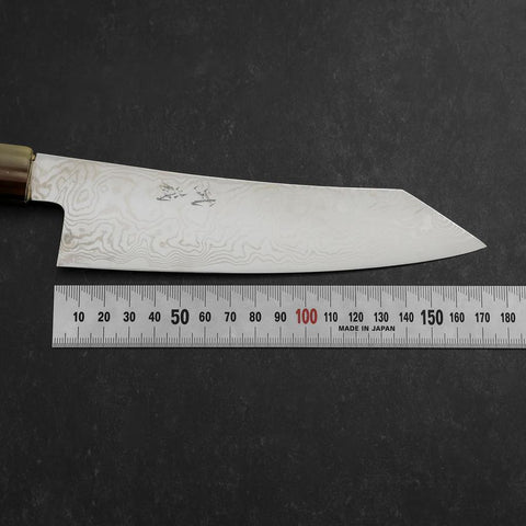 Bunka Silver Steel #3 Damast Büffelhorn und Türkis Griff 180mm-[Musashi]-[Japan-Küchenmesser]
