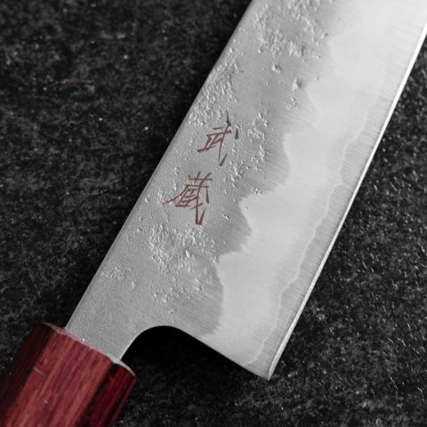 Bunka Silver Steel #3 Nashiji Lila Urushi Griff 170mm-[Musashi]-[Japan-Küchenmesser]