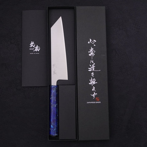 Bunka Silver Steel #3 Poliert Blauer Ozeanplastik Griff 170mm-[Musashi]-[Japan-Küchenmesser]