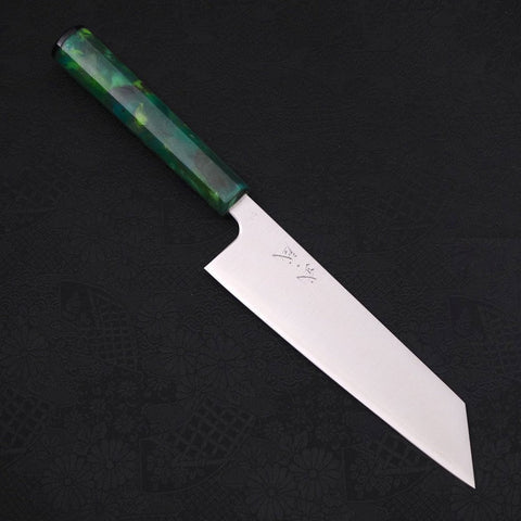 Bunka Silver Steel #3 Poliert Ozeanplastik Grüner Griff 170mm-[Musashi]-[Japan-Küchenmesser]