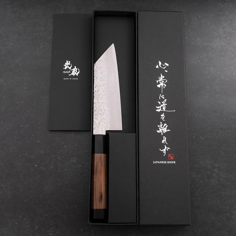 Bunka Silver Steel #3 Tsuchime Damast Walnussholz Griff 150mm-[Musashi]-[Japan-Küchenmesser]